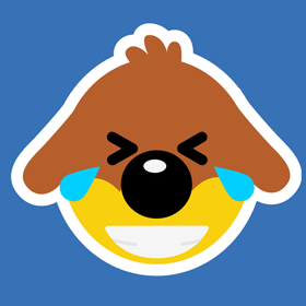 Gif animé Pif le chien rit